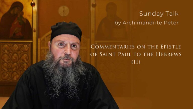 Archimandrite Peter delivering a Sunday Talk on Hebrews (II)