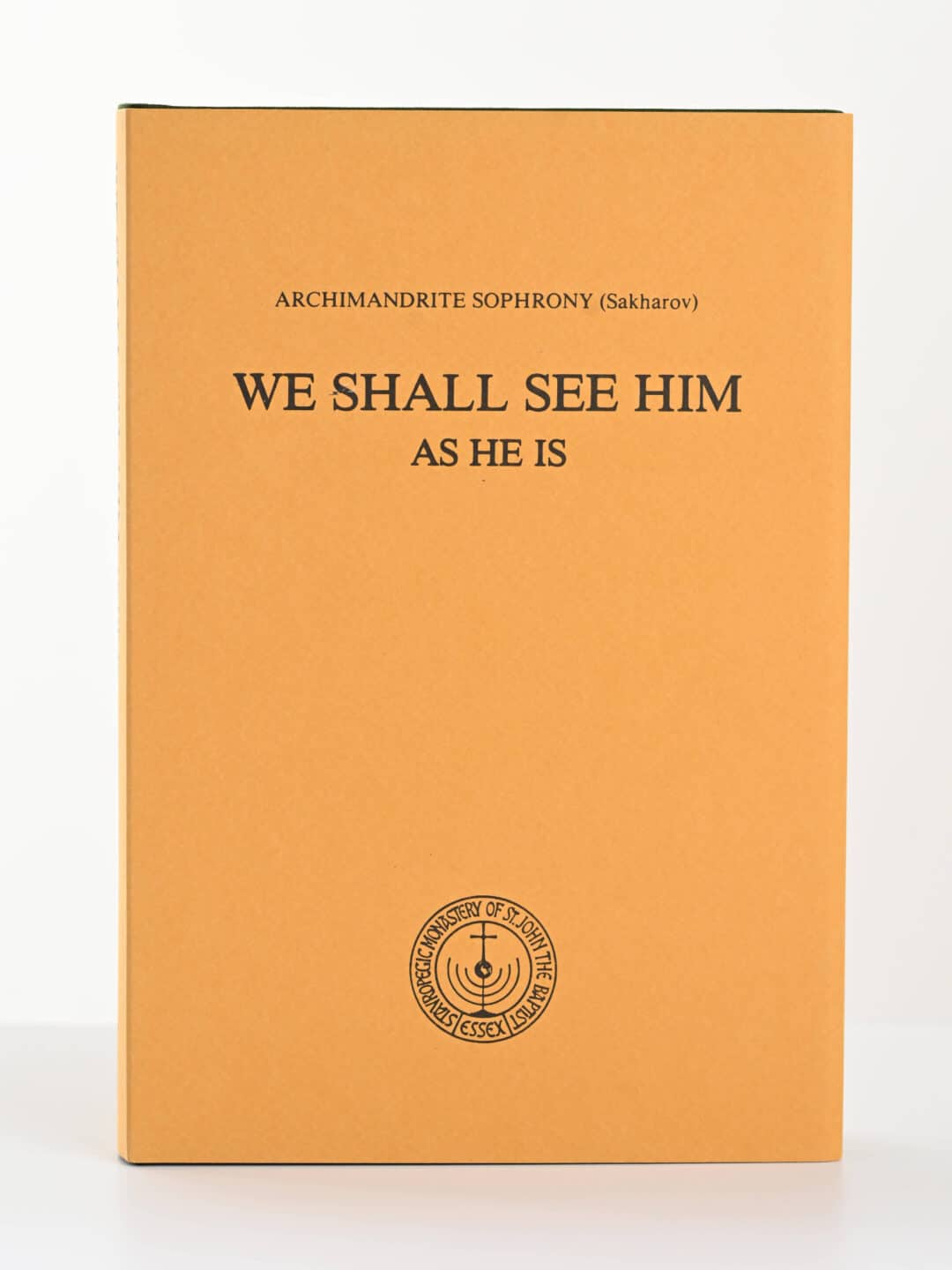 Archimandrite Sophrony's "We Shall See Him As He Is" book cover with monastery seal