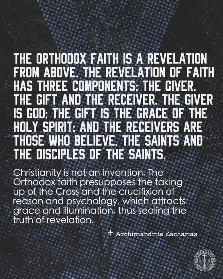 Orthodox faith revelation: Giver (God), Gift (Holy Spirit), Receiver (Believers). Christianity is truth.