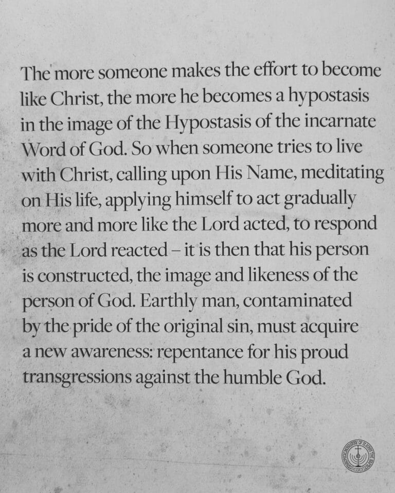 Text on a textured background: "The more someone makes the effort to become like Christ...