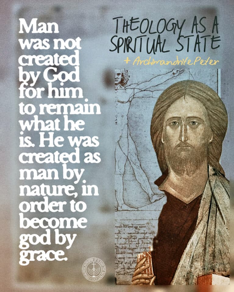 Theology as a Spiritual State: Man created by God to become God by grace.